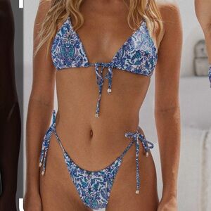 Blackbough Blue and White Bikini Set
